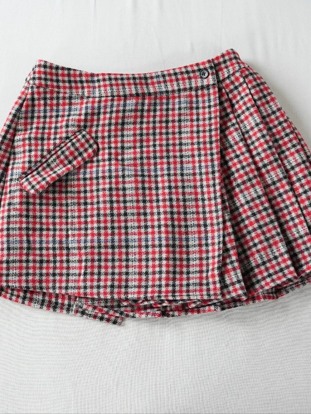 Rails Adriana Crimson Mini Checkered Pleated Plaid Wrap Mini Skirt NWT Size 2